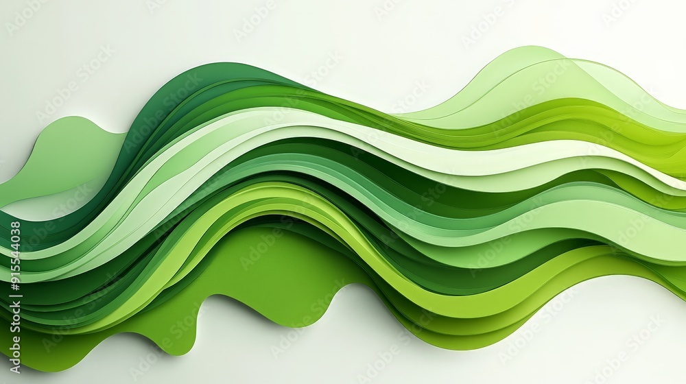 Poster imagine a unique green environment logo with alternating colors on a white canvas