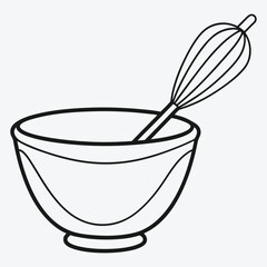 WHISK-KITCHENWARE-SKETCH LINE ART MASTERPIECE