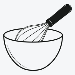 WHISK-KITCHENWARE-SKETCH LINE ART MASTERPIECE
