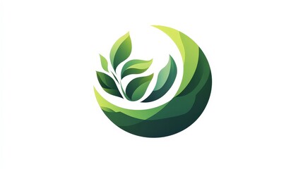 Imagine a visually striking green environment logo with alternating colors on a white background