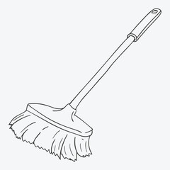 KITCHEN CLEANING BRUSH LINE ART