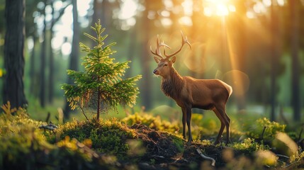 Fototapeta premium Wildlife conservation areas powered by renewable energy sources, wildlife renewable change, sustainable reserves