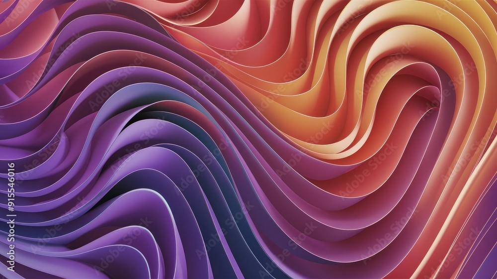 Poster trendy 3d abstract animation featuring smooth wavy patterns colorful liquid design with fluid gradie