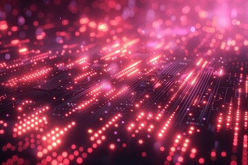 Obraz premium Abstract technology background with glowing circuits and vibrant patterns