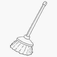 KITCHEN CLEANING BRUSH LINE ART