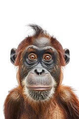Animal with a humorous expression isolated against a white background
