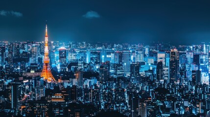 Obraz premium Tokyo Skyline Night Lights.