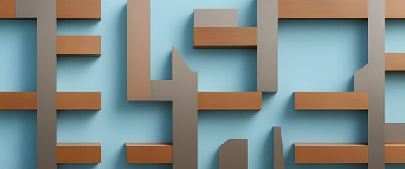 illustrazione con elementi geometrici astratti a tema surreale