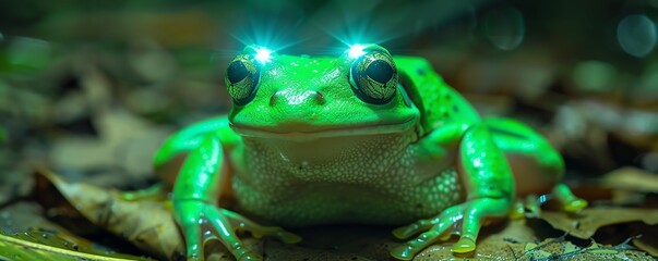 Green tech sensors monitoring the breeding patterns of endangered amphibians, fauna green technology patterns, amphibian conservation