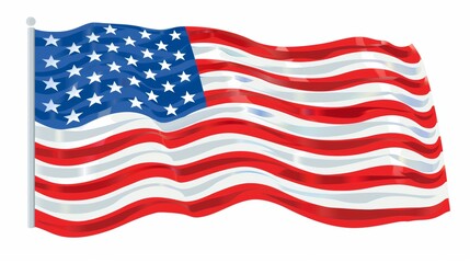 Fototapeta premium Waving American Flag: A Symbol of Freedom and Patriotism
