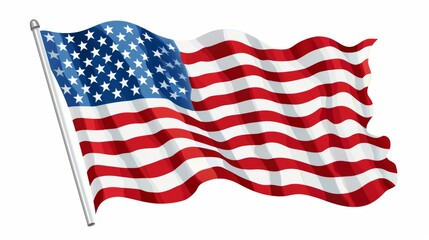 Obraz premium Waving American Flag: Symbol of Patriotism and Freedom