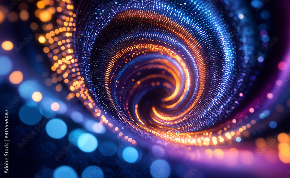 Poster abstract swirling vortex of vibrant colors, creating a sense of motion and energy.