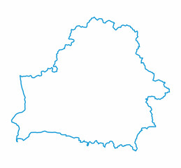 blue outline of the Republic of Belarus with regions