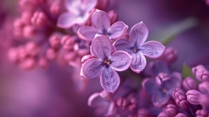 Vibrant Close-up of a Purple Lilac Flower in Full Bloom Exuding Elegance and Beauty