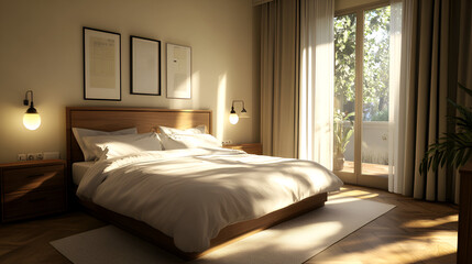 cozy hotel room with bed