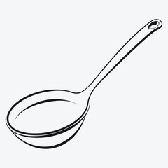COOKING LADLE LINE ART ELEGANT DESIGN FOR CULINARY CREATIVES