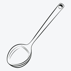 COOKING LADLE LINE ART ELEGANT DESIGN FOR CULINARY CREATIVES