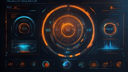 Fototapeta premium Futuristic digital hud interface 