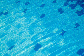 Blue swimming pool rippled water detail
