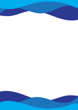Waves pattern frame page border in A4 size