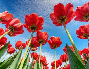 Obraz premium red roses flat lay in the basket happy valentines day