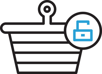 Shopping Basket and Unlock Icon
