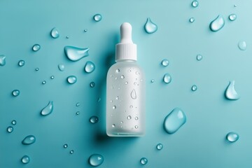 Packaged water refreshment container in the shape of a serum bottle.