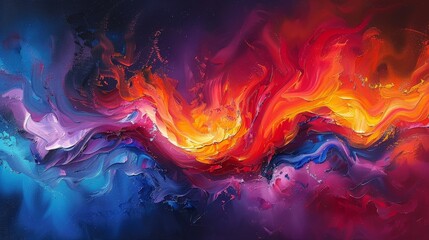 Dynamic abstract art with a blend of colors and textures