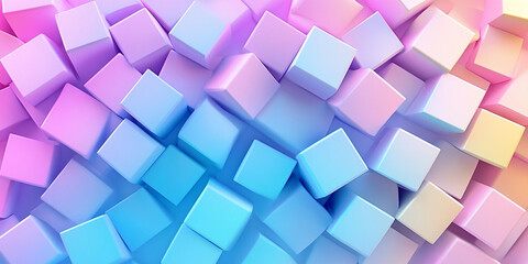 Colorful background with cubes in pastel colors
