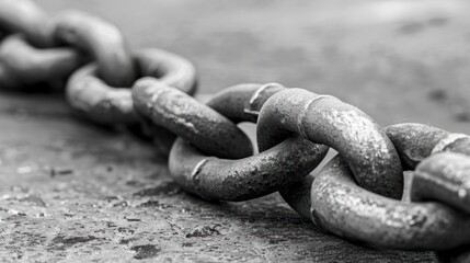 Closeup of a rusty chain link.