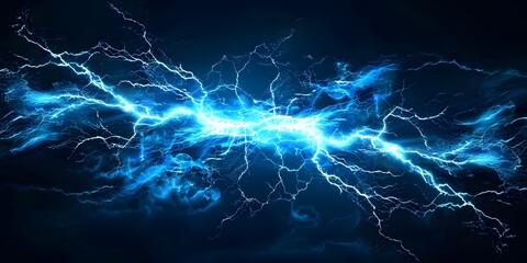 Blue Electricity, High-Quality Blue Lightning PNG for Graphic Design, High-Resolution Blue Electricity