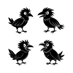 set of bird silhouettes illustration 