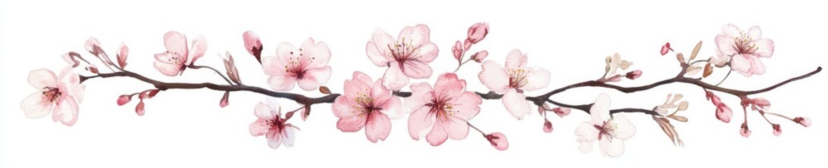 Set of cherry blossom flowers on a transparent background in png format