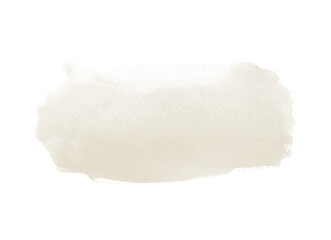 Pastel beige watercolor blot background. Brush stroke abstract shape. Paint stain wallpaper.