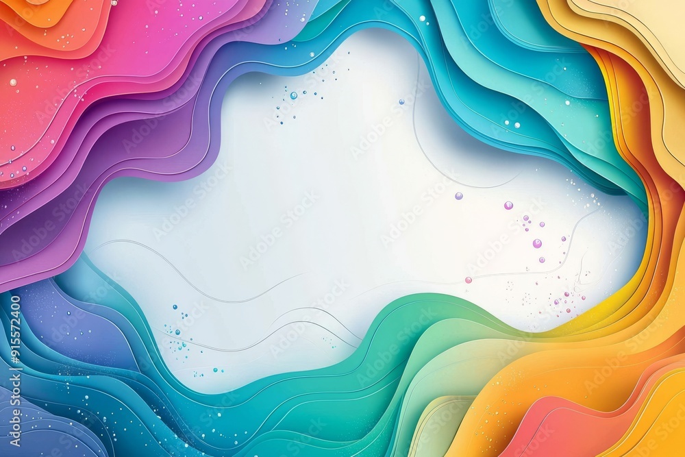 Poster abstract colorful layered background with vibrant wave patterns