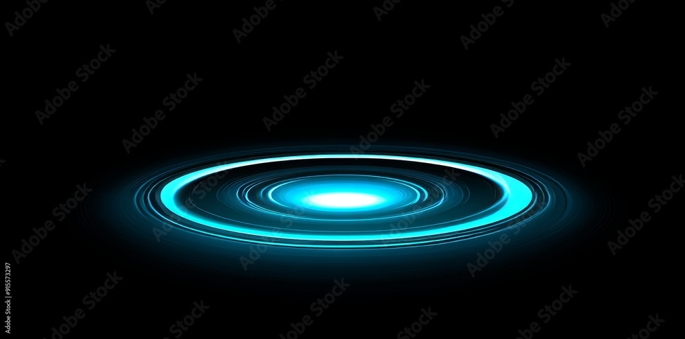 Poster the circle light effect is created by a round frame with a plasma magical portal.