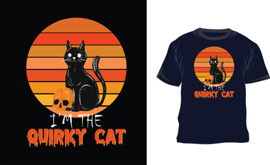 I'am the quirky cat halloween t -shirt design.