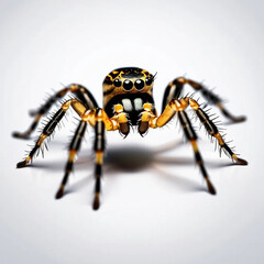 Fototapeta premium Detailed and Realistic Spider on White Background Highlighting Intricate Natural Textures