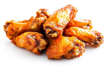 Chicken wings with a white background and freshness.