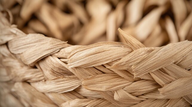 A rustic basket from corn husk, with a natural, earthy look--style raw