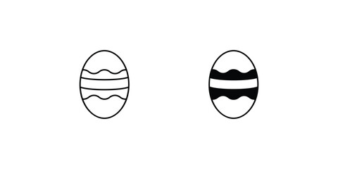 easter egg set icon with white background vector stock illustration