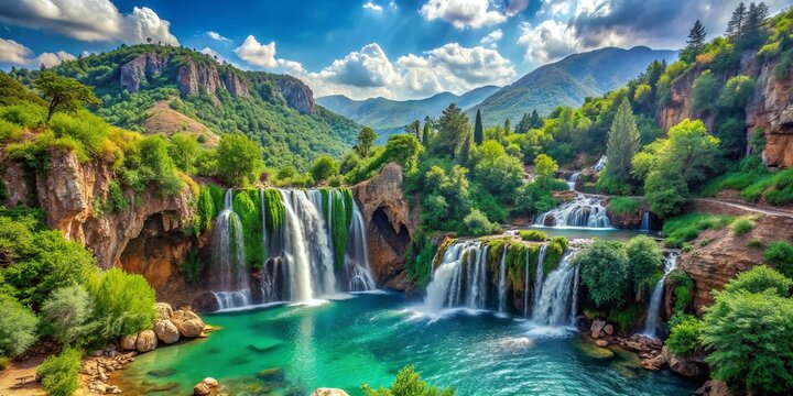 Vibrant colors abound in Akchour's stunning scenery, featuring breathtaking waterfalls, lush greenery, and majestic mountain vistas, a true visual treat for the senses.