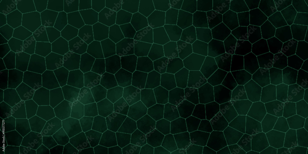 Wall mural green and gray stains broken glass background textrue. geometric pattern with 3d shapes vector Illustration. green broken wall paper in decoration. low poly crystal mosaic background.