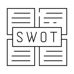 swot analysis line icon vector. swot analysis sign. isolated contour symbol black illustration