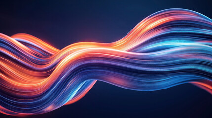 Abstract image of colorful, dynamic light trails forming wavy patterns on a dark background.