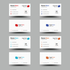  Professional  Business Card, name card and visit card  design template, Modern and unique horizontal corporate business layout.