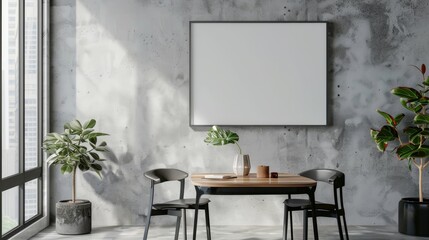 blank frame mockup, Contemporary Dining Room interior