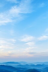Fototapeta premium Serene landscapes with mountains and clear blue skies on sunny days.