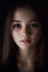 Fototapeta premium portrait of a beautiful girl looking at the camera 