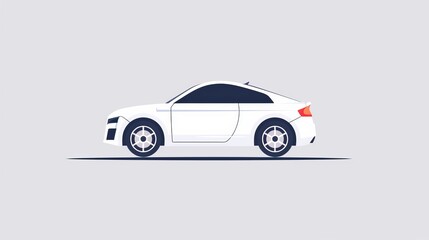 Simple car with four wheels, minimalist design, clean lines, basic structure, plain appearance, 2D vector illustration
